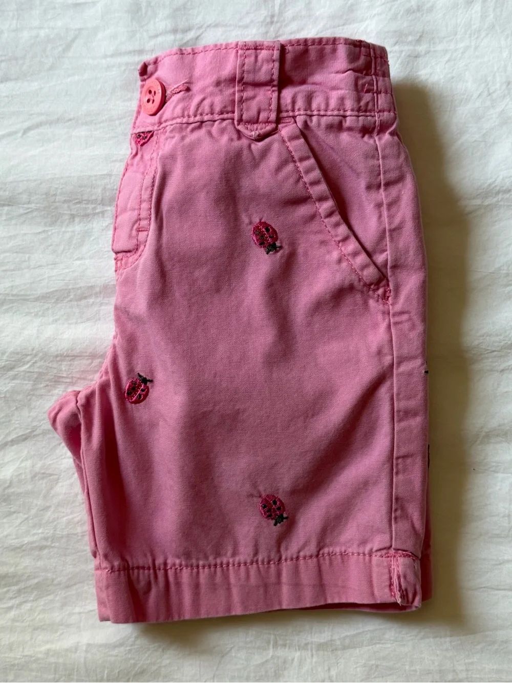 OshKosh B’gosh Pink Embroidered Ladybug Shorts 4T 100% Cotton